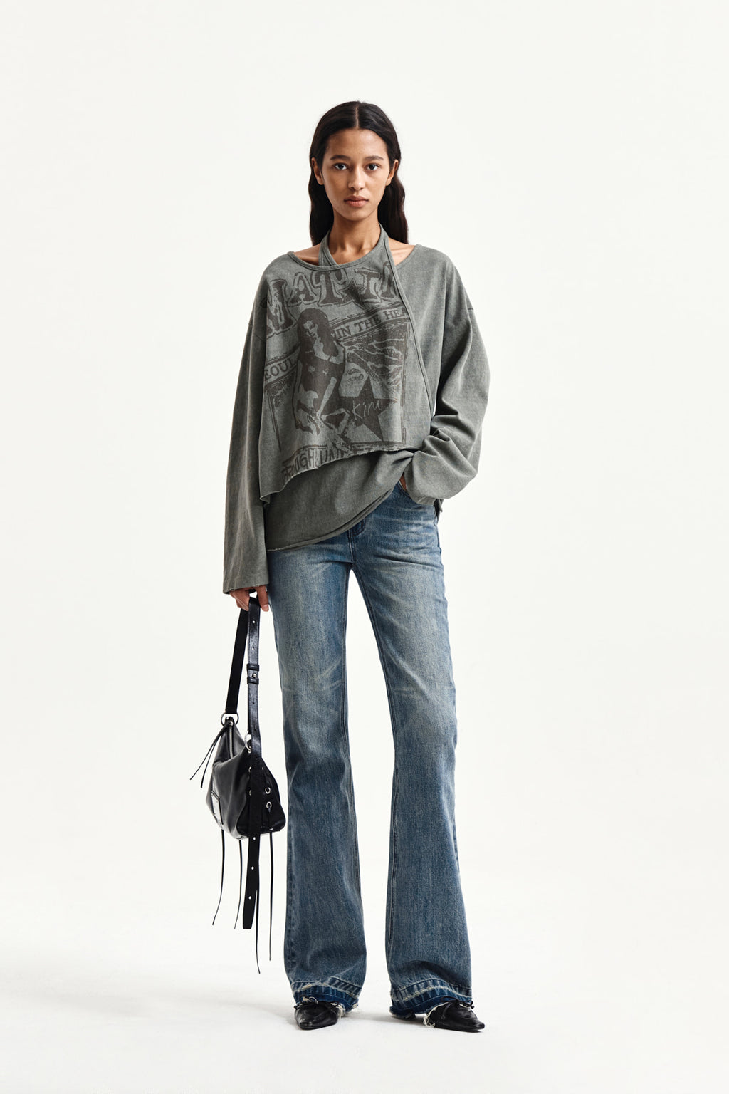 Matin Kim - Vintage Graphic Layered Top (Khaki) product image 9 | TRAB K-Fashion Australia