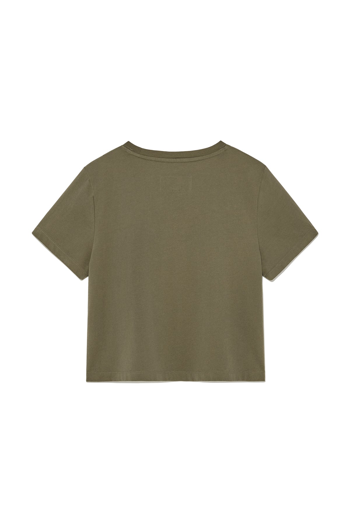 Matin Kim - Unbalance Typo Logo Crop Top (Khaki) product image 2 | TRAB K-Fashion Australia