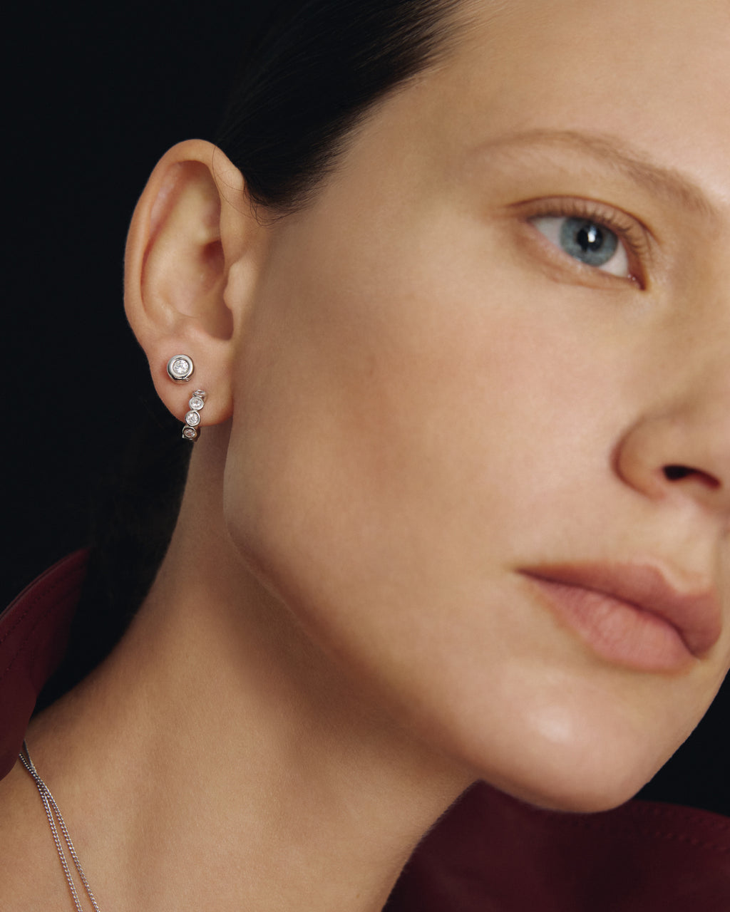 Numbering - Bezel Set Solitaire Earrings #3201 product image 3 | TRAB K-Fashion Australia