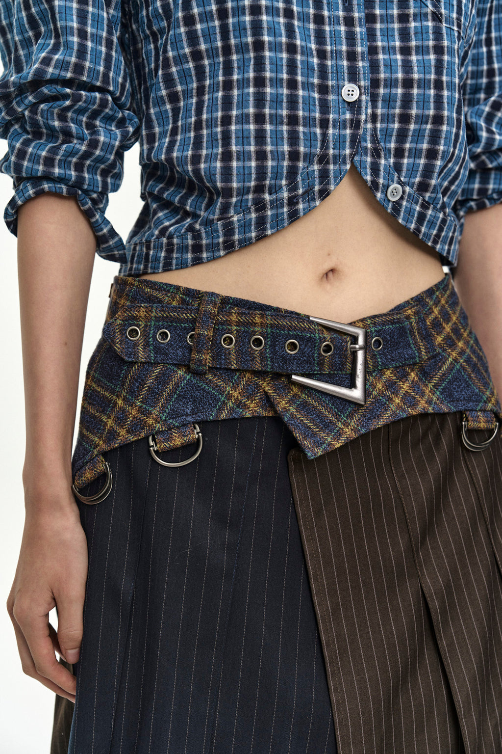 Andersson Bell - Check Curves Hem Shirt (Blue) product image 7 | TRAB K-Fashion Australia