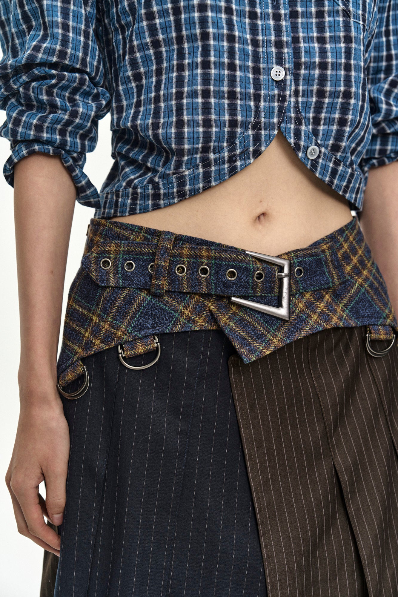 Andersson Bell - Check Curves Hem Shirt (Blue) product image 7 | TRAB K-Fashion Australia