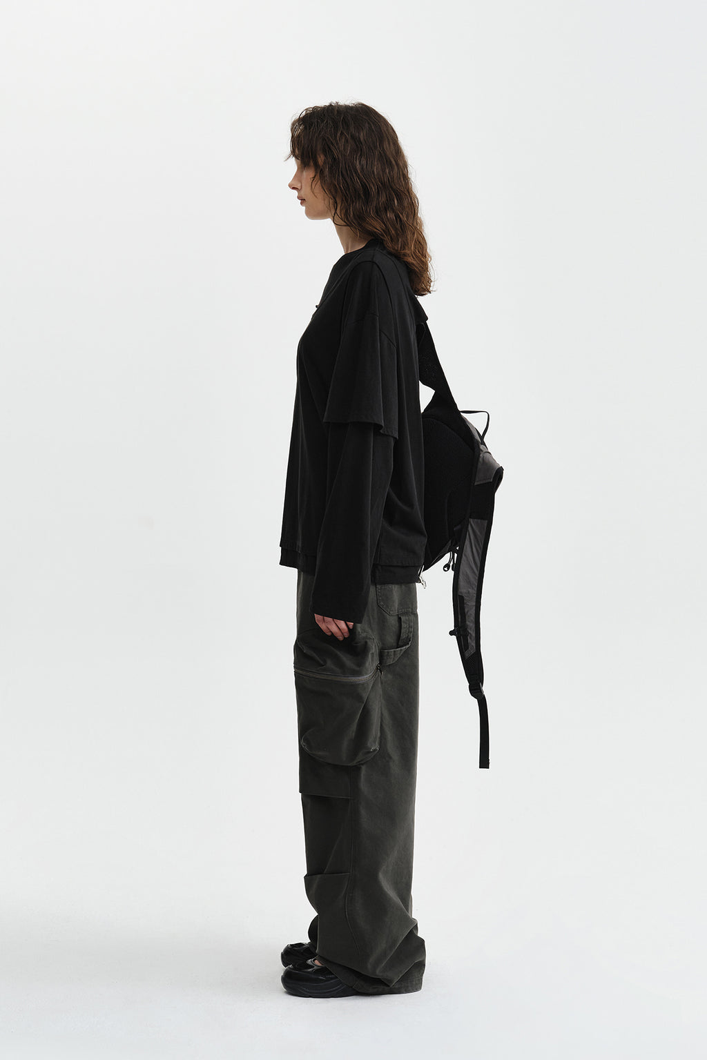 Matin Kim - Cross Back Layered Top (Black) product image 7 | TRAB K-Fashion Australia