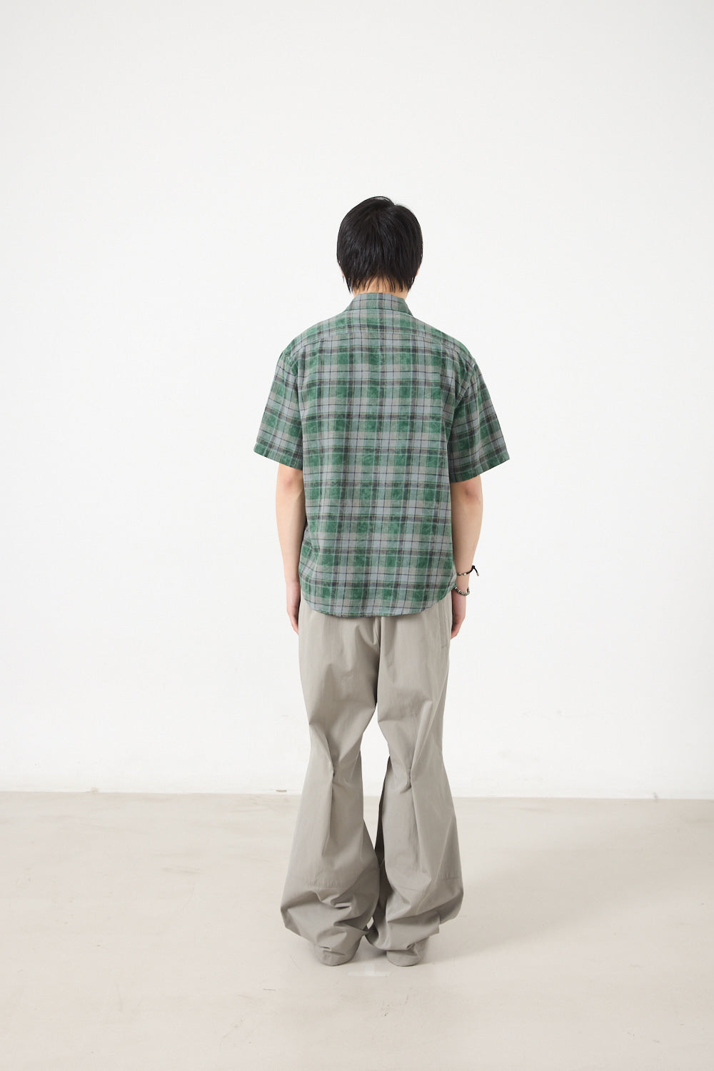 Hatchingroom - Arrow Shirt Over Dyed Bleached Check (Green) product image 9 | TRAB K-Fashion Australia