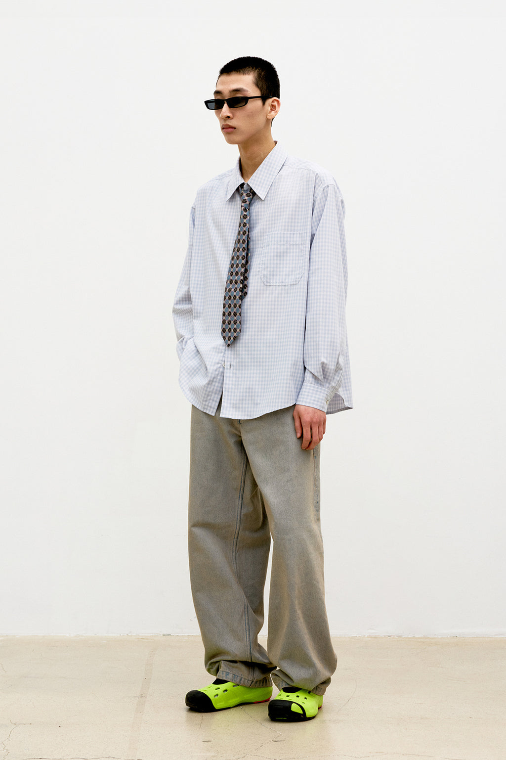 Coor - Micro Ombre Check Shirt (Blue Pink) product image 3 | TRAB K-Fashion Australia