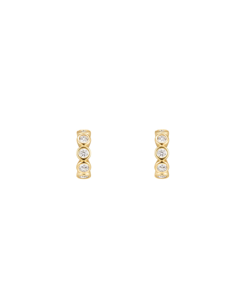 Numbering - Bezel Set Hoop Earrings #3302 product image 6 | TRAB K-Fashion Australia