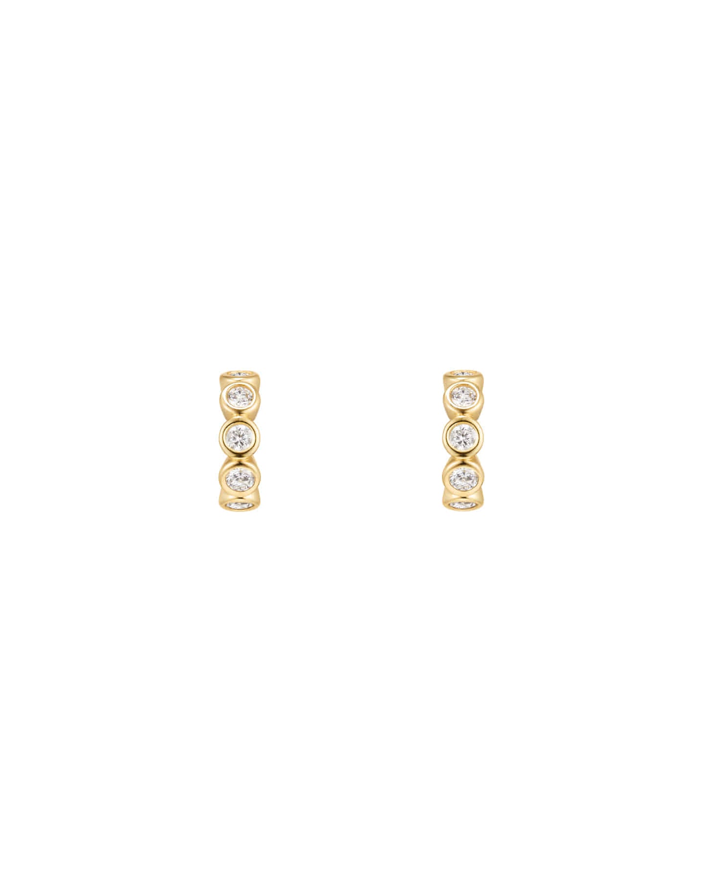Numbering - Bezel Set Hoop Earrings #3302 product image 6 | TRAB K-Fashion Australia