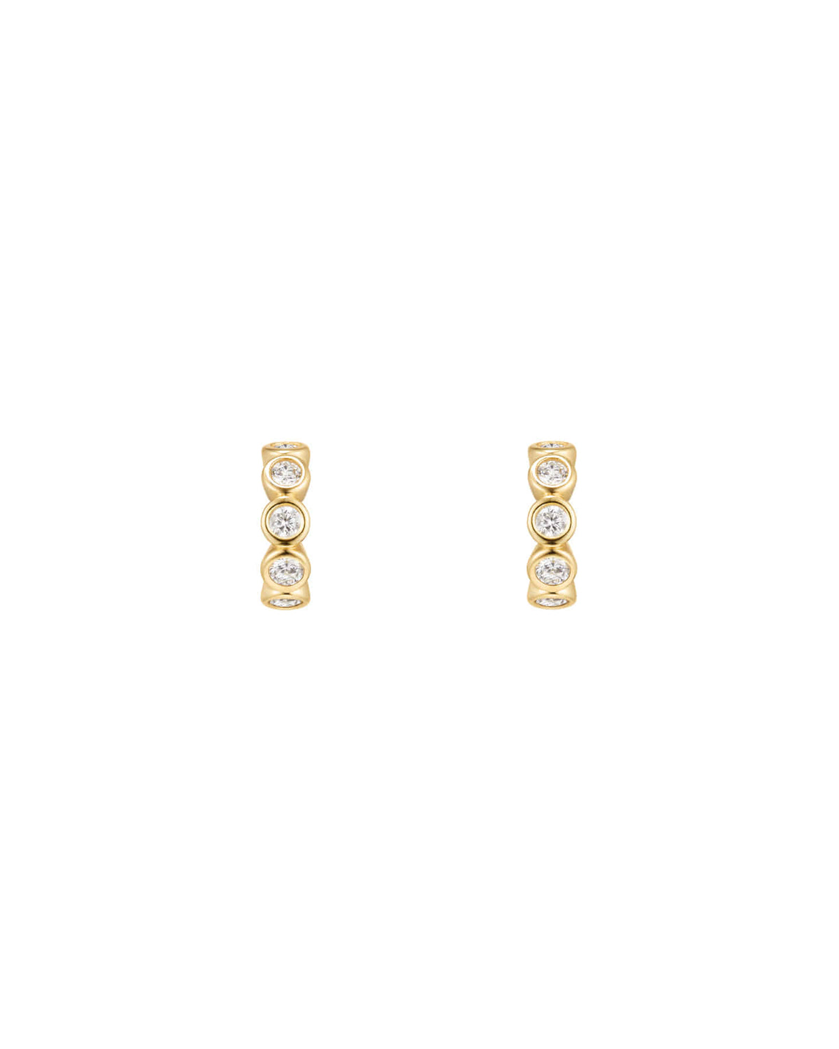 Numbering - Bezel Set Hoop Earrings #3302 product image 6 | TRAB K-Fashion Australia