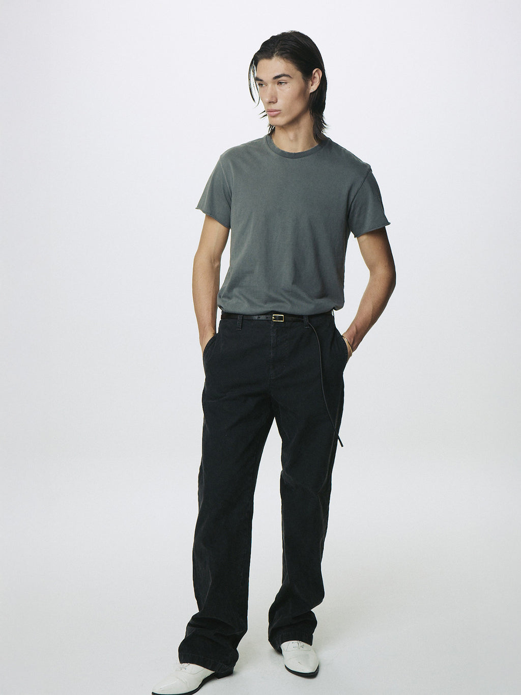 Tonywack - Garment Dyed Cotton Straight Pants (Faded Black) product image 4 | TRAB K-Fashion Australia