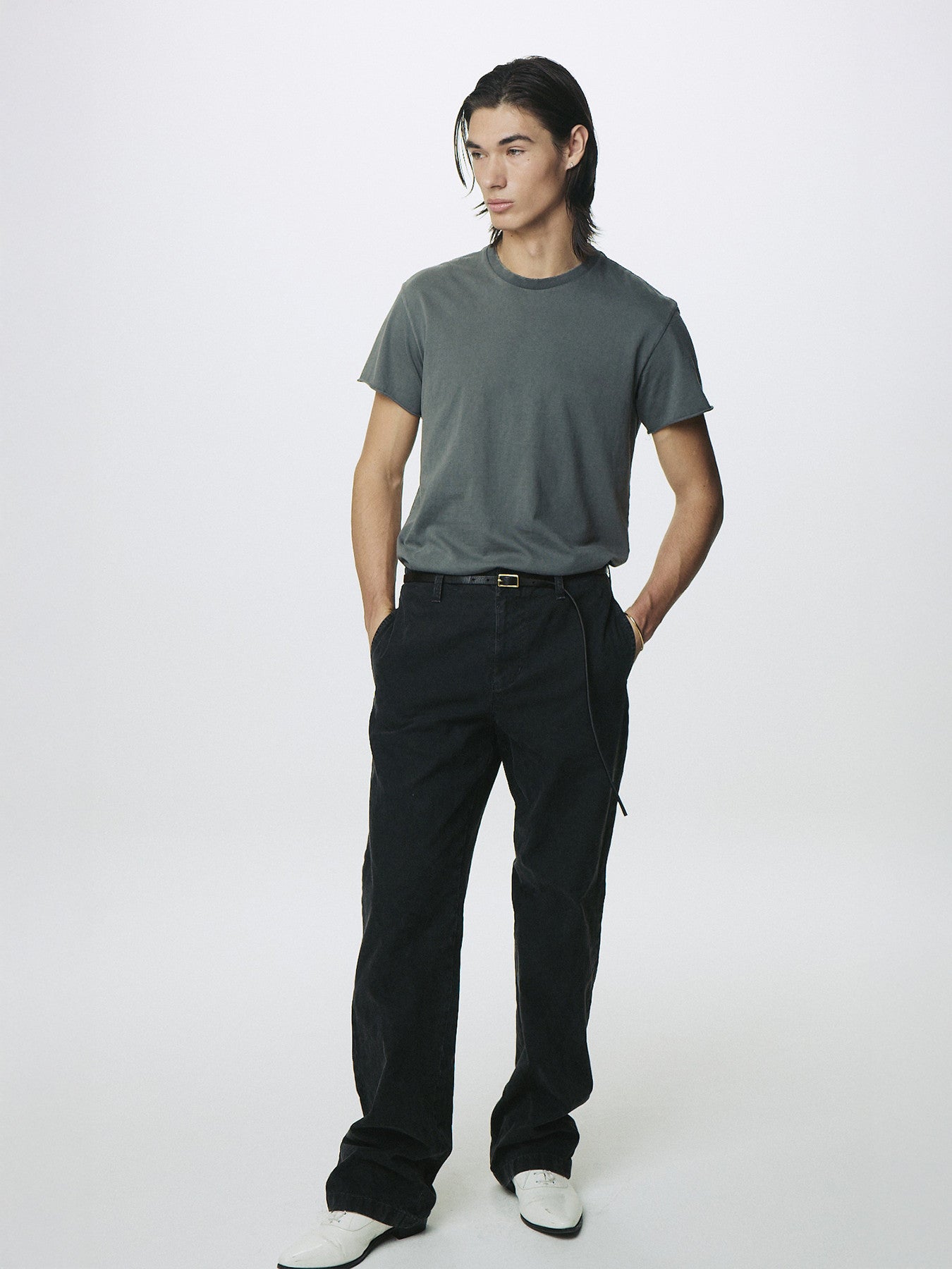 Tonywack - Garment Dyed Cotton Straight Pants (Faded Black) product image 4 | TRAB K-Fashion Australia