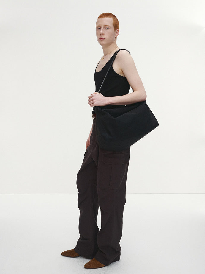 Tonywack - Washed Cotton Loose Flared Cargo Pants (Ebony) product image 2 | TRAB K-Fashion Australia