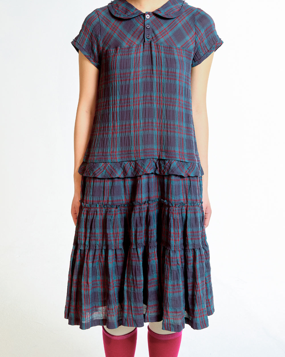 Coyseio - Raw Edge Check One Piece (Purple) product image 6 | TRAB K-Fashion Australia