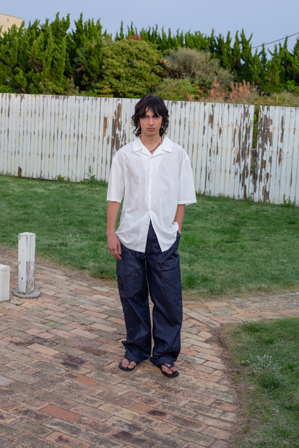 Matin Kim - Stitch Point Nylon Pants (Navy) product image 8 | TRAB K-Fashion Australia