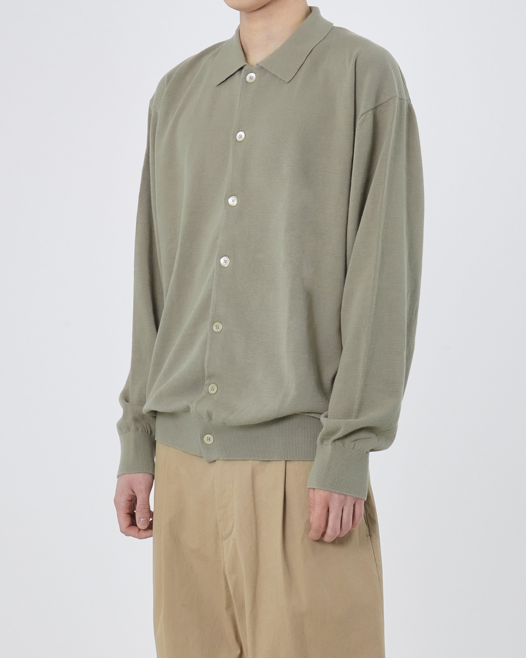 Brownyard - Collar Cardigan (Vintage Khaki) product image 3 | TRAB K-Fashion Australia