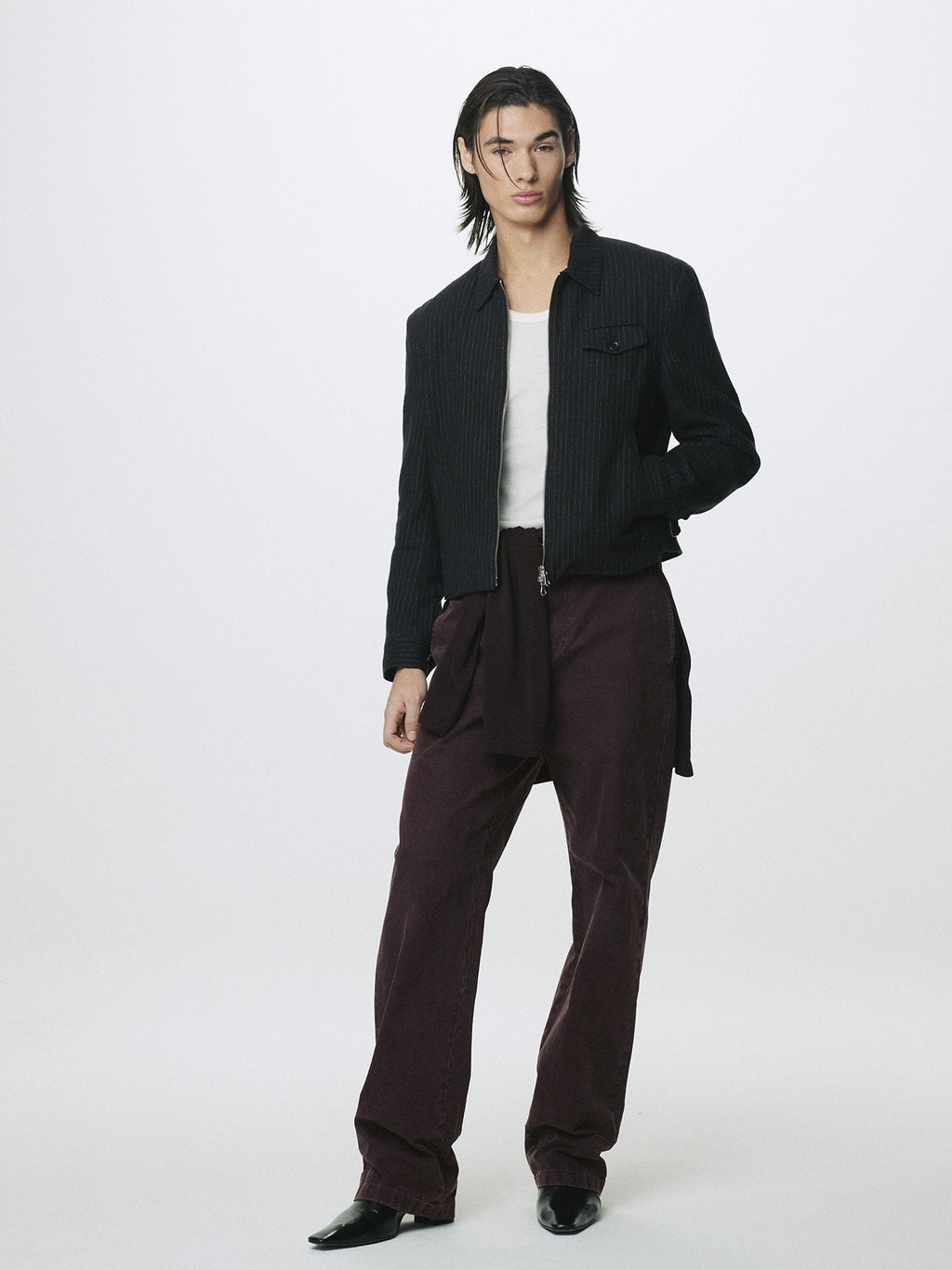 Tonywack - Garment Dyed Cotton Straight Pants (Faded Burgundy) product image 7 | TRAB K-Fashion Australia