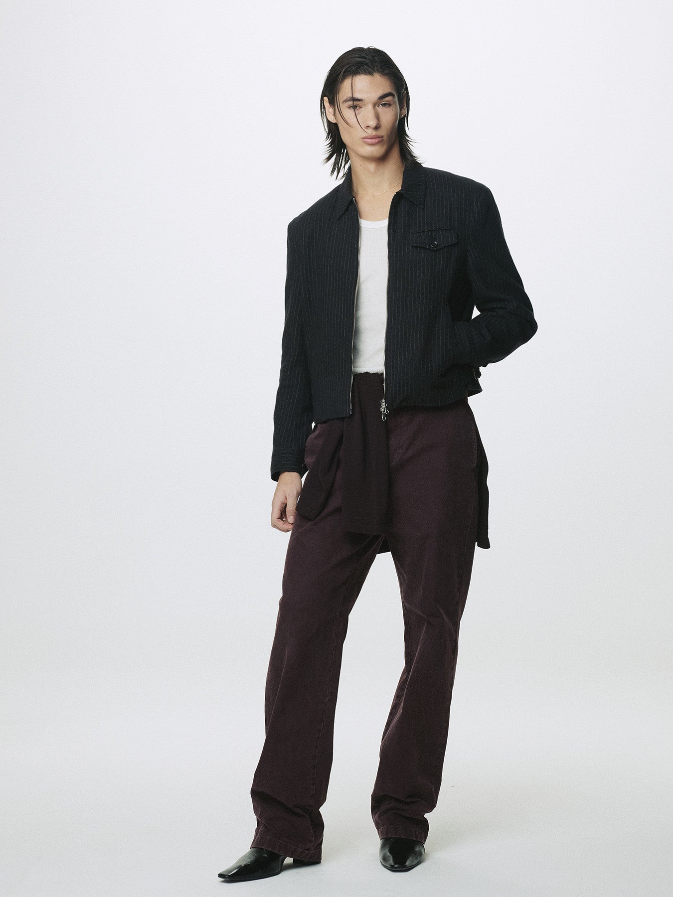 Tonywack - Garment Dyed Cotton Straight Pants (Faded Burgundy) product image 7 | TRAB K-Fashion Australia