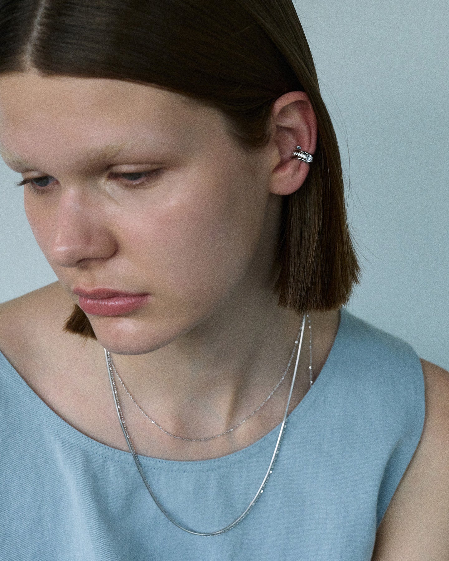Numbering - Coil Spiral Pave Ear Cuff / 6 Prong #8105 product image 1 | TRAB K-Fashion Australia