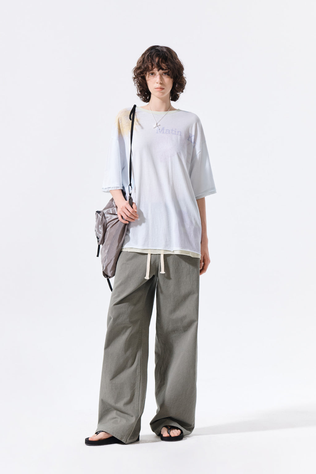 Matin Kim - Sketch Graffiti Over Fit Top (Light Blue) product image 9 | TRAB K-Fashion Australia