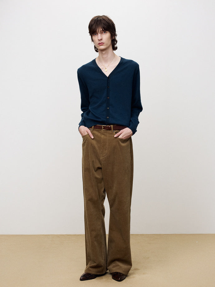 Tonywack - Italian Corduroy Loose Flared Pants (Beige Khaki) product image 4 | TRAB K-Fashion Australia
