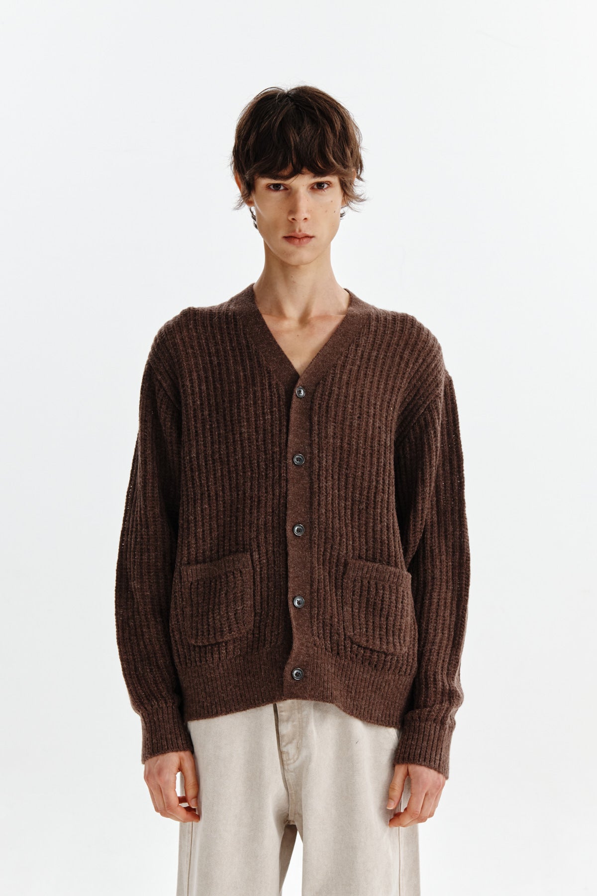 Matin Kim - Hairy Crochet Cardigan (Brown) product image 10 | TRAB K-Fashion Australia
