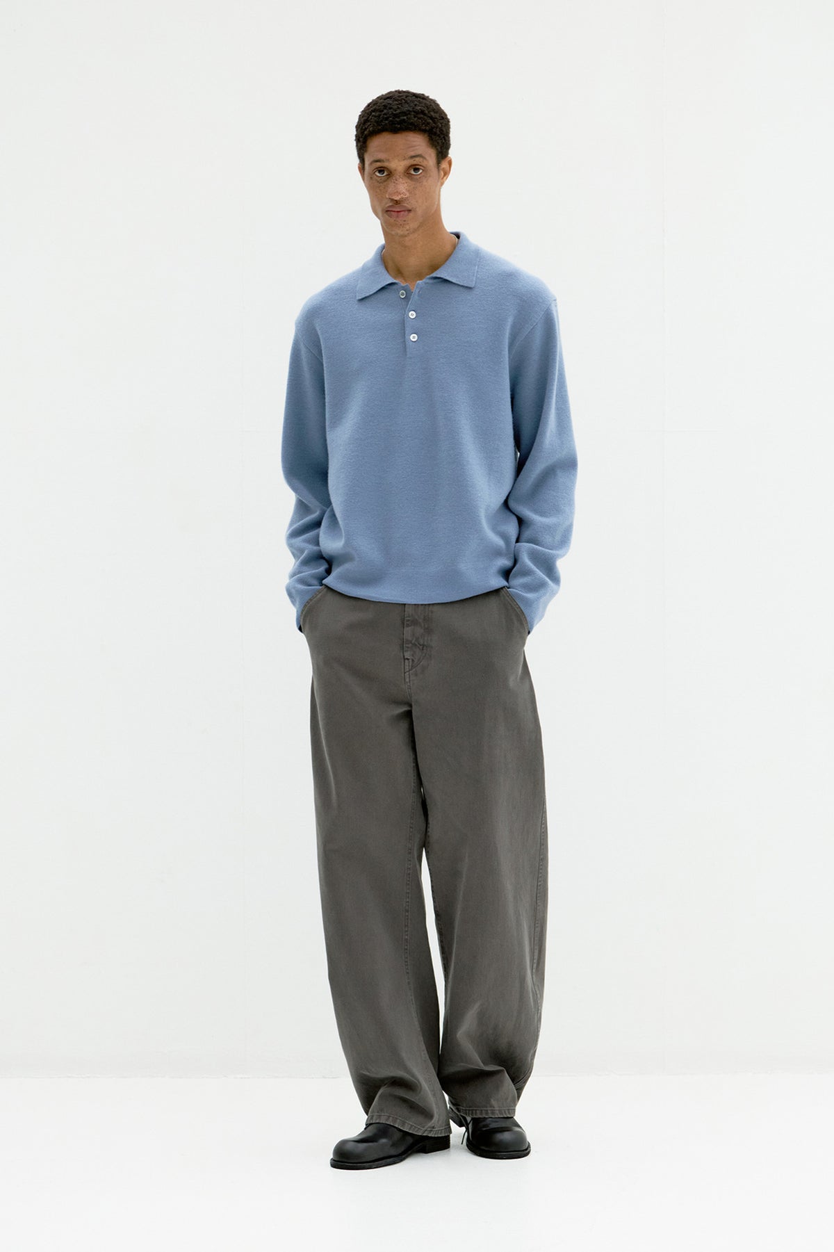 Coor - Topfill Wool Polo Knit (Sky Blue) product image 2 | TRAB K-Fashion Australia