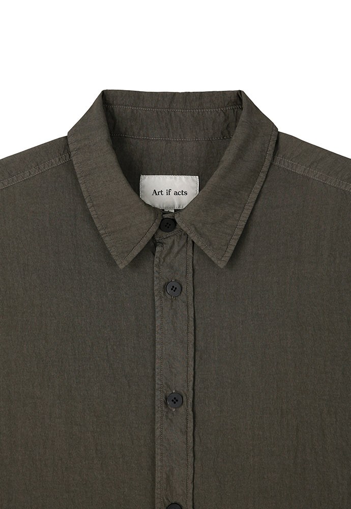 Art if acts - Garment Dyed Two Pocket Half Shirt (Moss Brown) product image 9 | TRAB K-Fashion Australia
