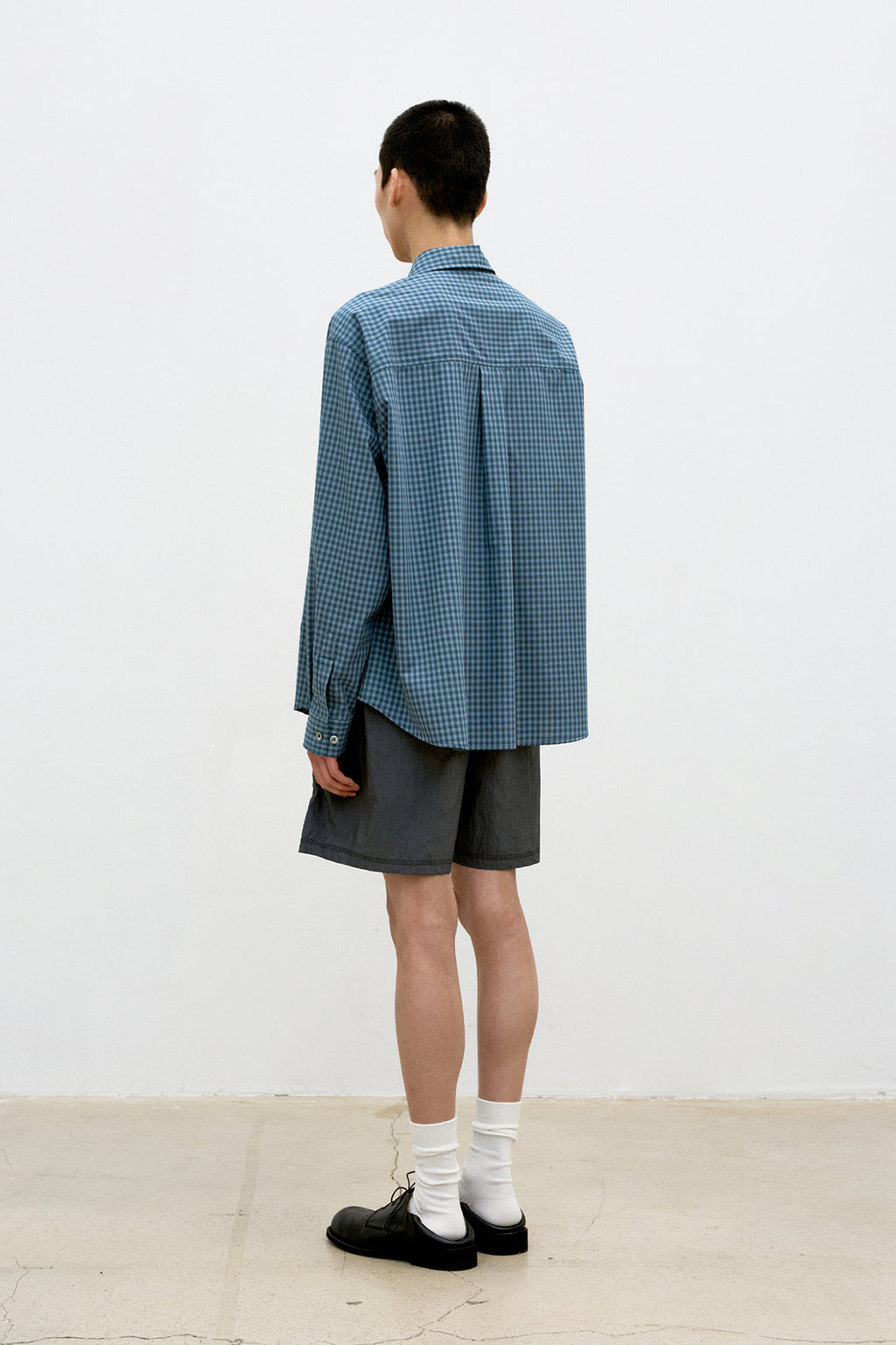 Coor - Micro Ombre Check Shirt (Navy) product image 4 | TRAB K-Fashion Australia