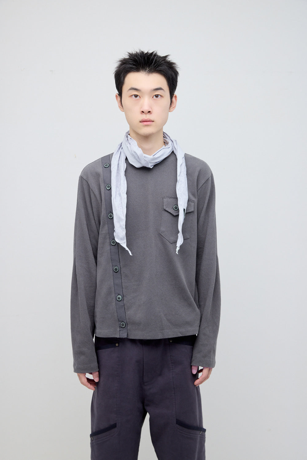 Hatchingroom - Diamond Scarf Floral Paisley (Light Grey) product image 4 | TRAB K-Fashion Australia