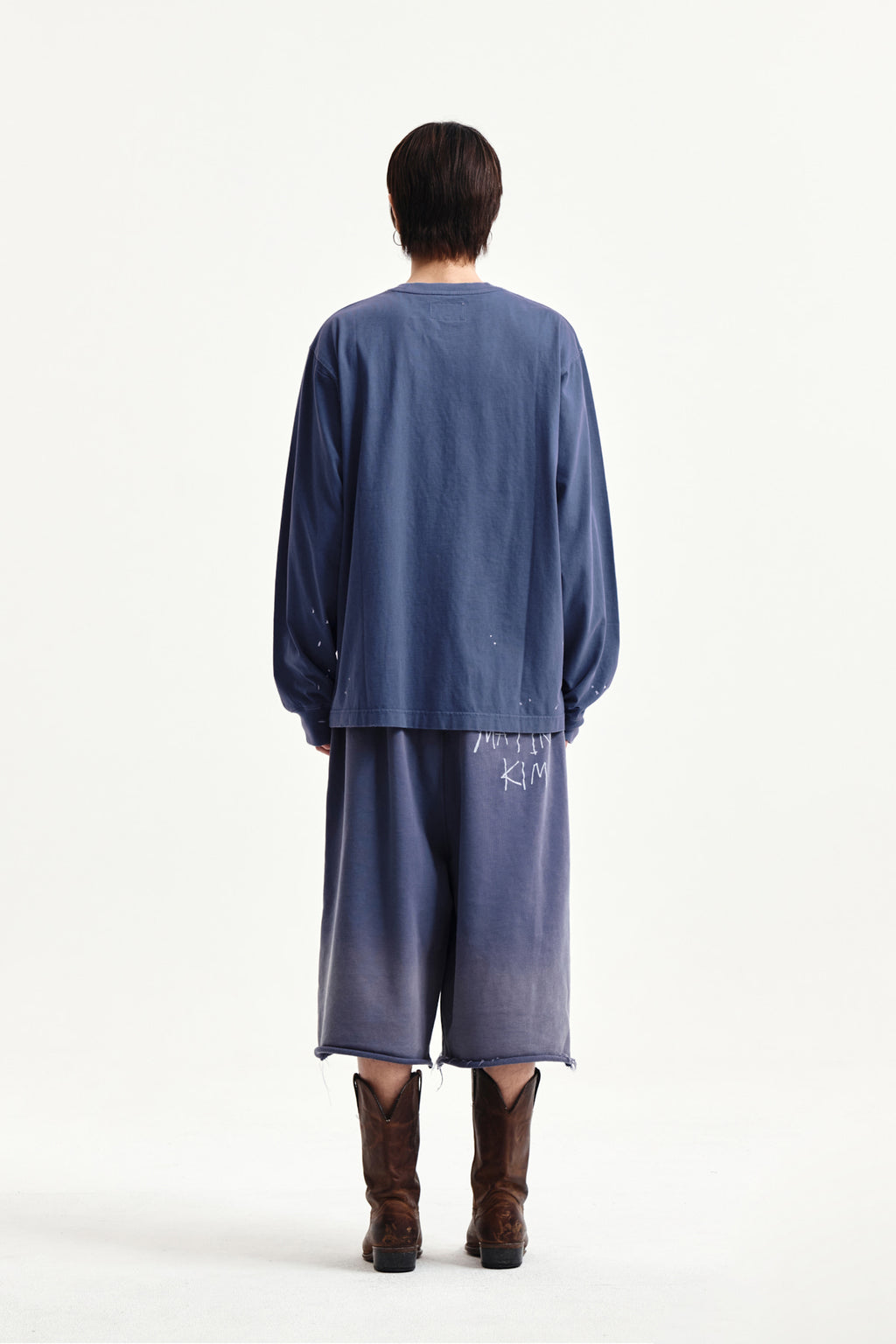 Matin Kim - Vintage Washed Logo Top (Smoke Blue) product image 12 | TRAB K-Fashion Australia