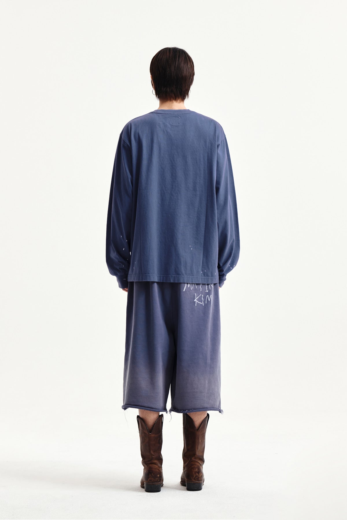 Matin Kim - Vintage Washed Logo Top (Smoke Blue) product image 12 | TRAB K-Fashion Australia