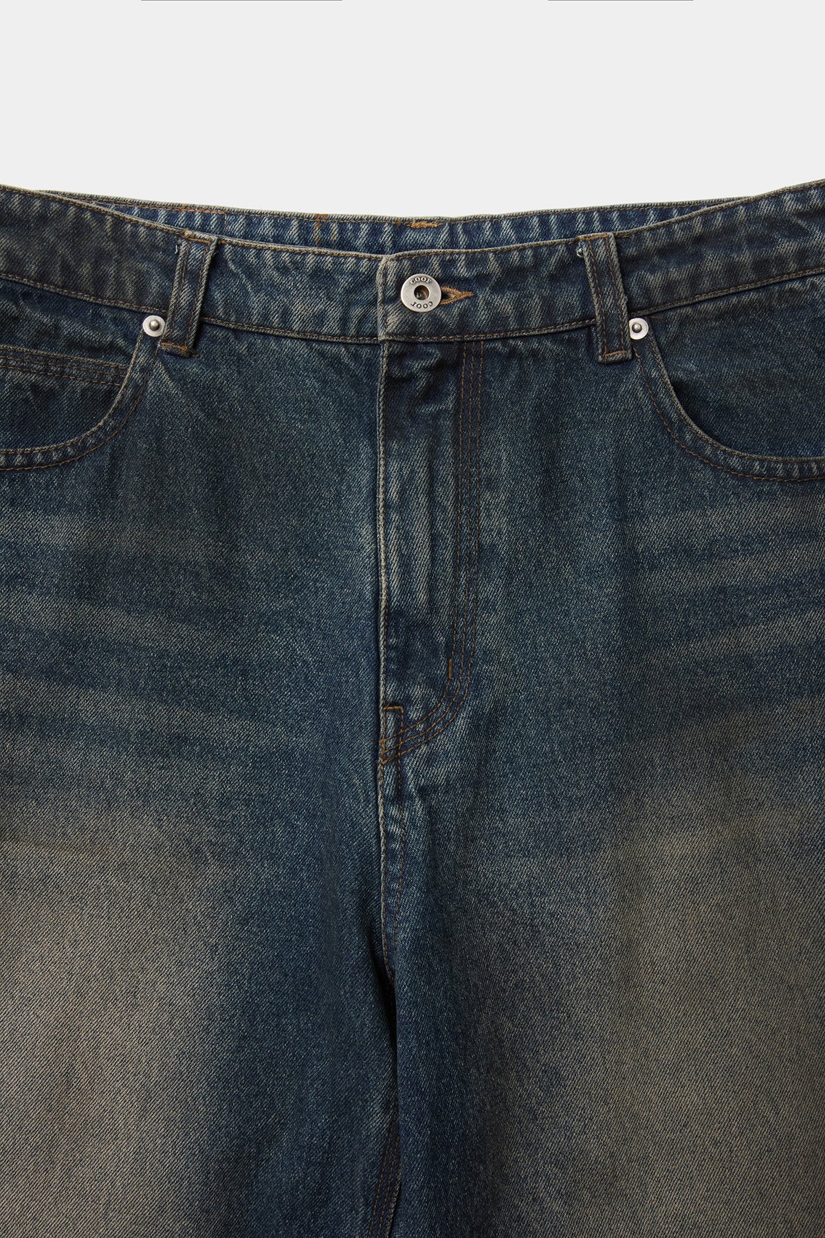 Coor - Straight Cut Dirty Wash Indigo Jeans (Washed Indigo) product image 5 | TRAB K-Fashion Australia