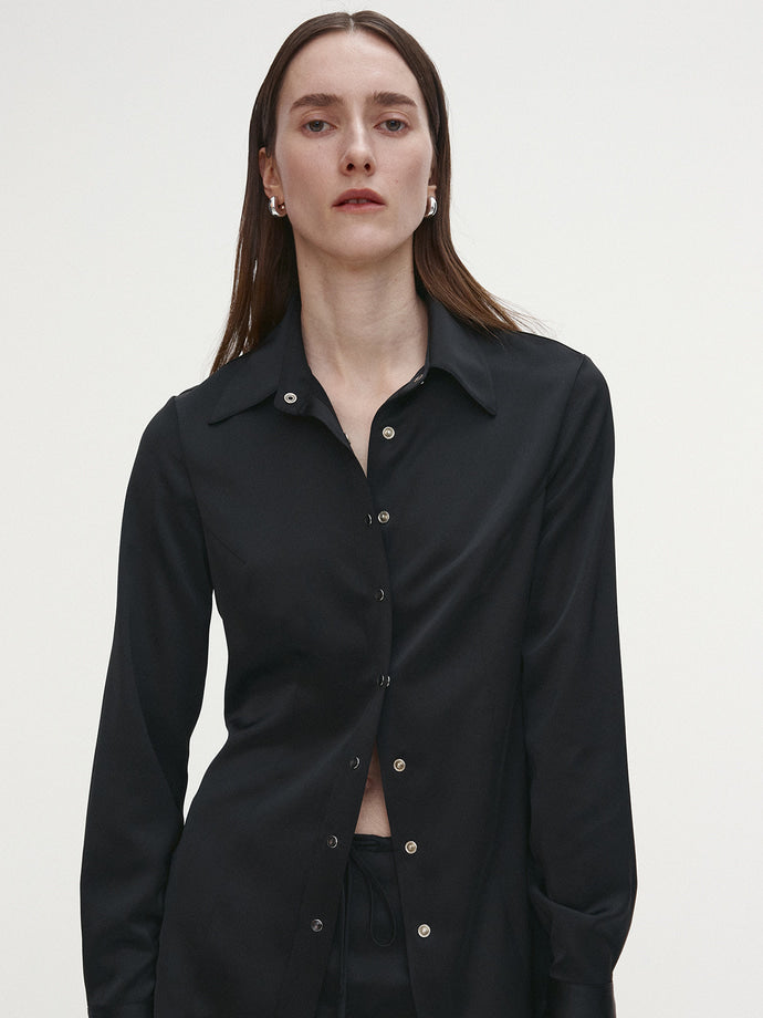 Tonywack - Satin Regular-Fit Shirt (Black) product image 4 | TRAB K-Fashion Australia