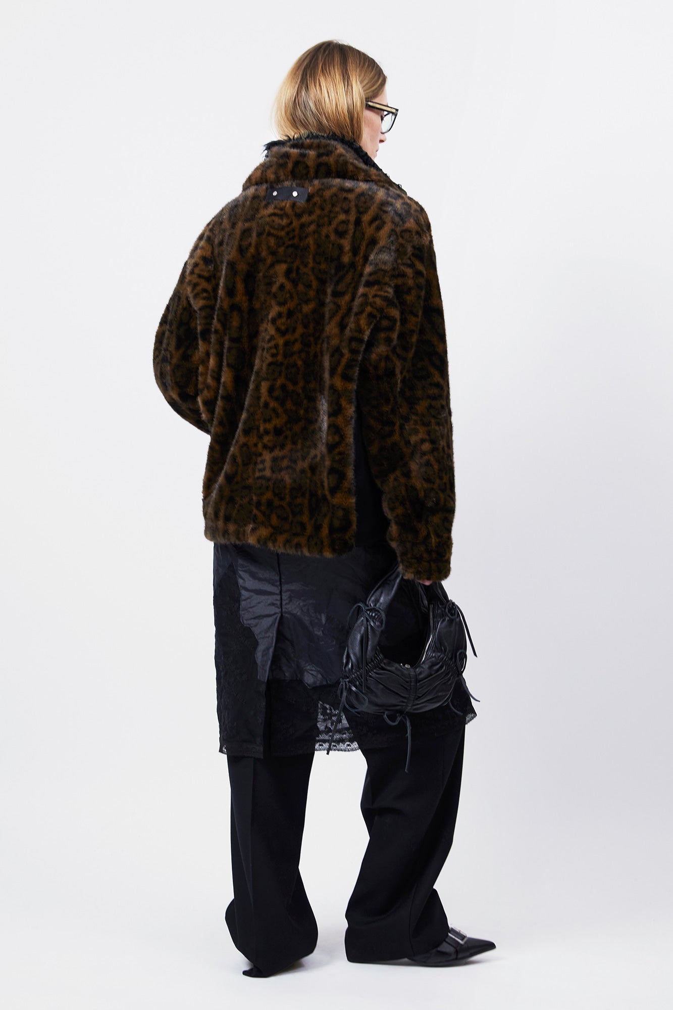Andersson Bell - Unisex Leopard Fur Duffle Jacket (Brown) product image 2 | TRAB K-Fashion Australia
