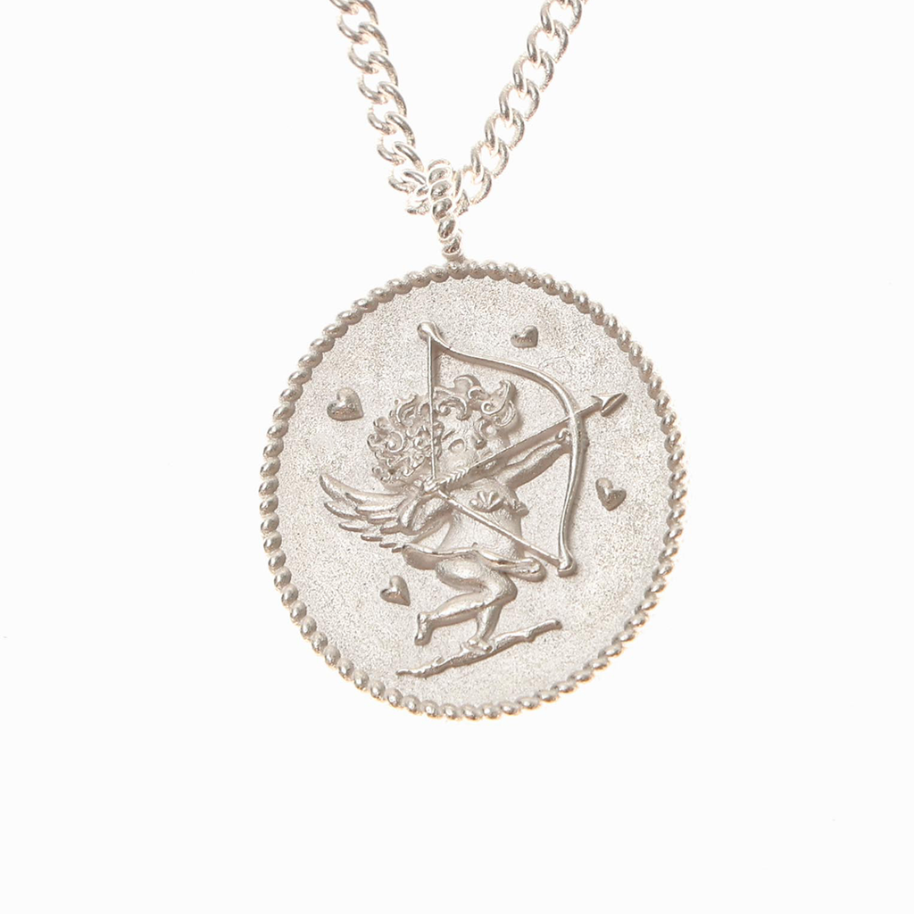 Towtow Archive - Cupid Wish Coin Necklace Frosted (Silver) product image 3 | TRAB K-Fashion Australia