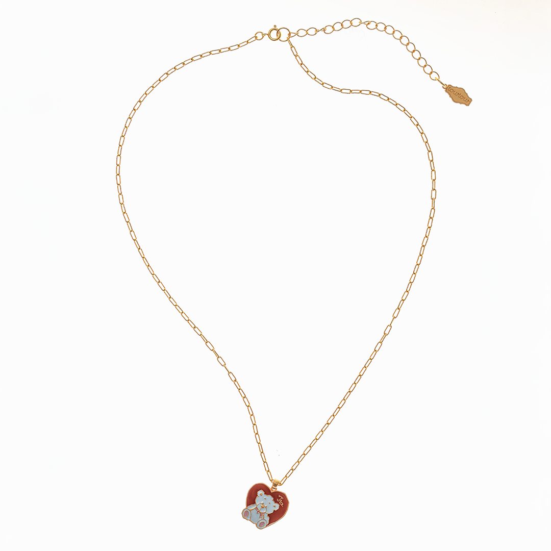 Towtow Archive - Tinted Bear Charm Necklace (Silver) product image 2 | TRAB K-Fashion Australia