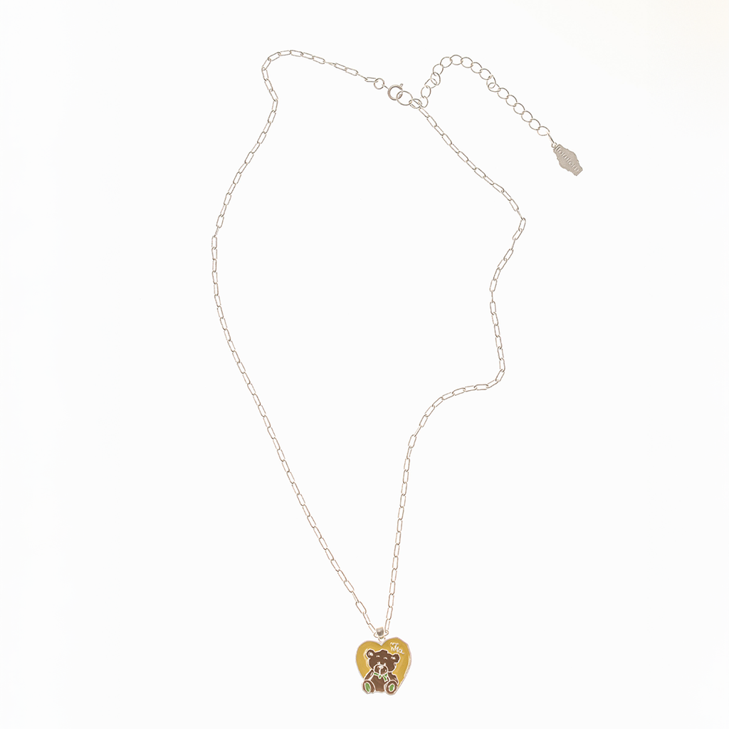 Towtow Archive - Tinted Bear Charm Necklace (Silver) product image 1 | TRAB K-Fashion Australia