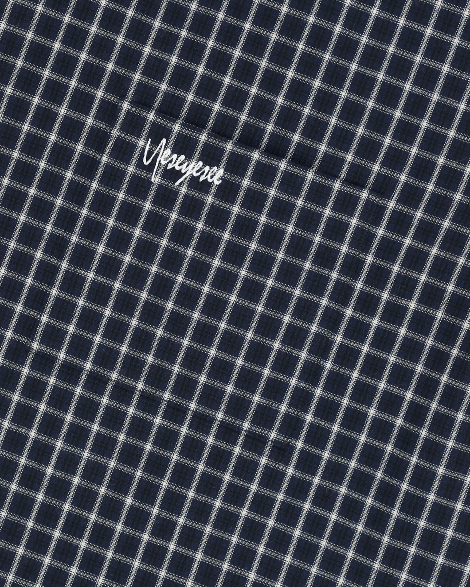 yeseyesee - Y.E.S Short Sleeve Check Shirt (Navy) product image 4 | TRAB K-Fashion Australia