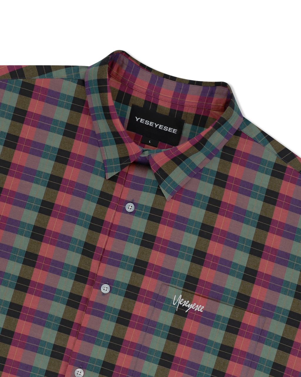 yeseyesee - Y.E.S Short Sleeve Check Shirt (Multi) product image 3 | TRAB K-Fashion Australia