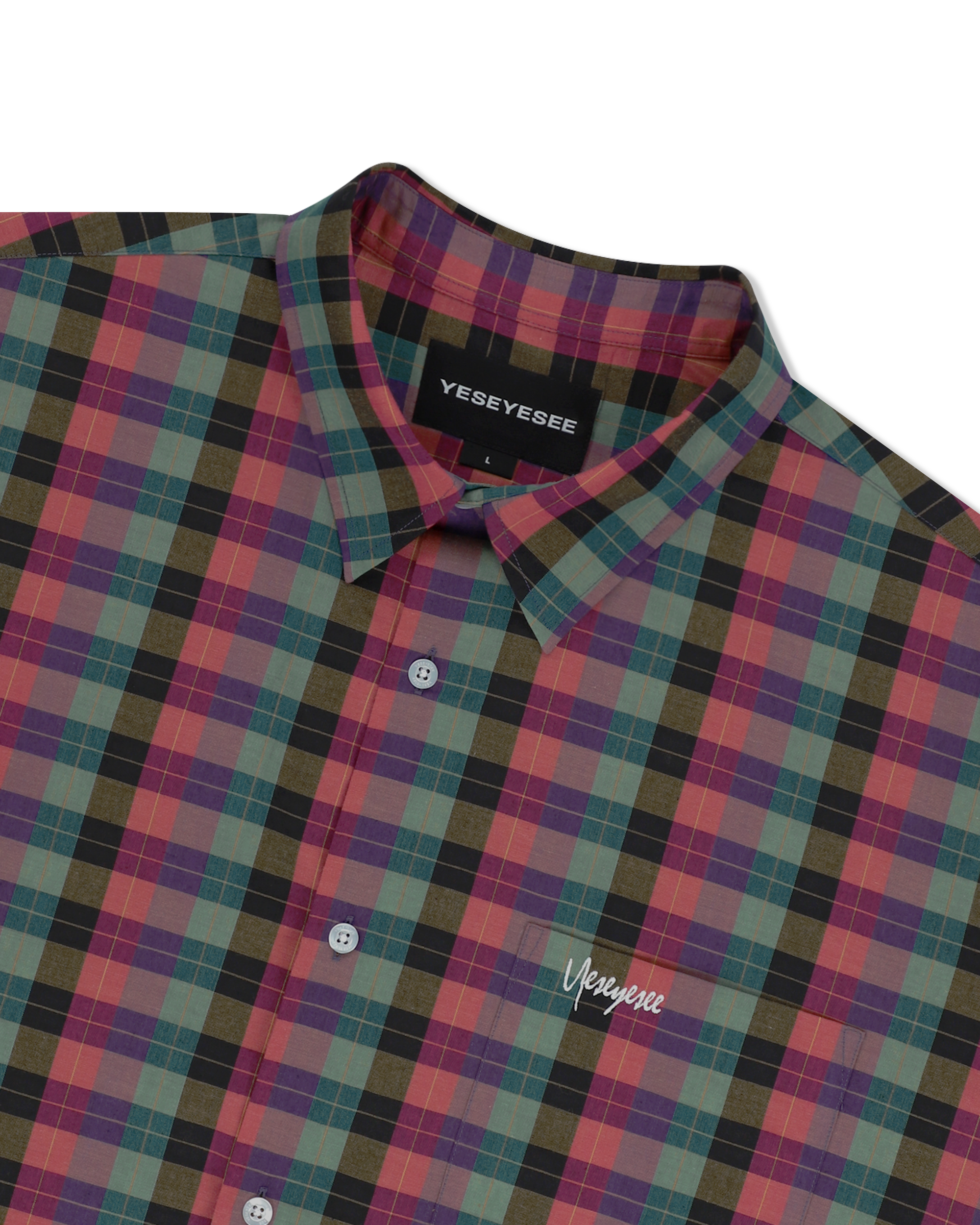 yeseyesee - Y.E.S Short Sleeve Check Shirt (Multi) product image 3 | TRAB K-Fashion Australia