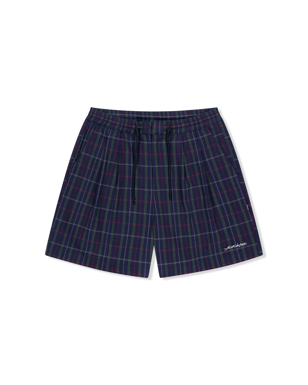 yeseyesee - Crinkled Fabric Check Shorts (Blue) product image 1 | TRAB K-Fashion Australia