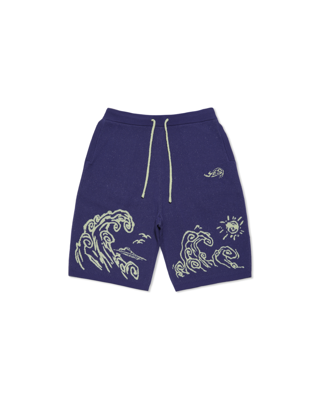 yeseyesee - Wave Print Knit Shorts (Purple) product image 1 | TRAB K-Fashion Australia