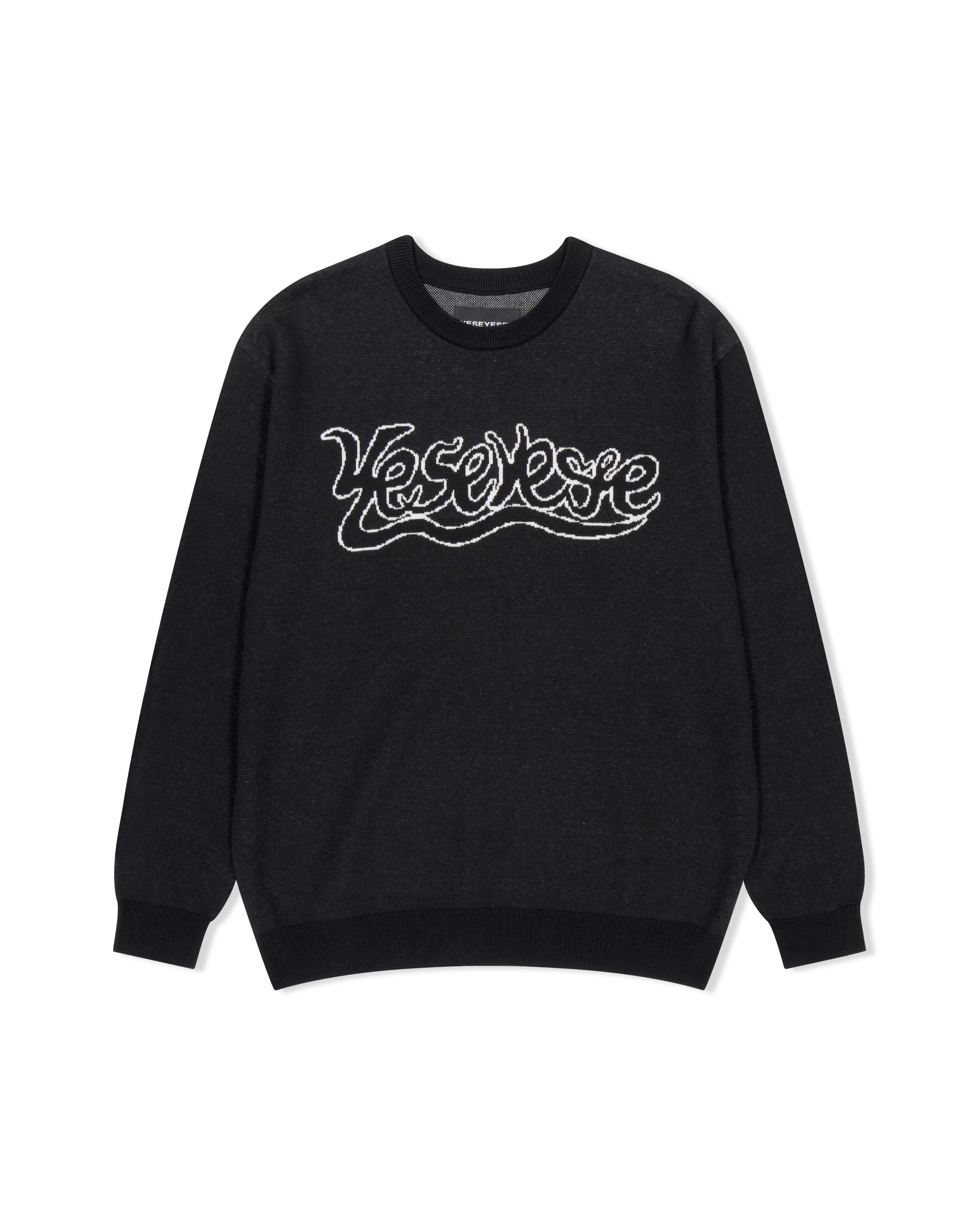 yeseyesee - Snail Logo Long Sleeve Knit Pullover (Black) product image 1 | TRAB K-Fashion Australia
