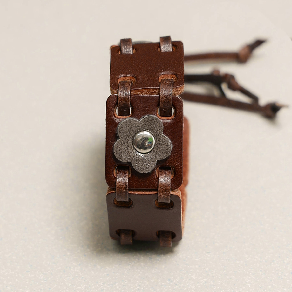 Towtow Archive - Feverfew Leather Bead Bracelet (Blue) product image 12 | TRAB K-Fashion Australia