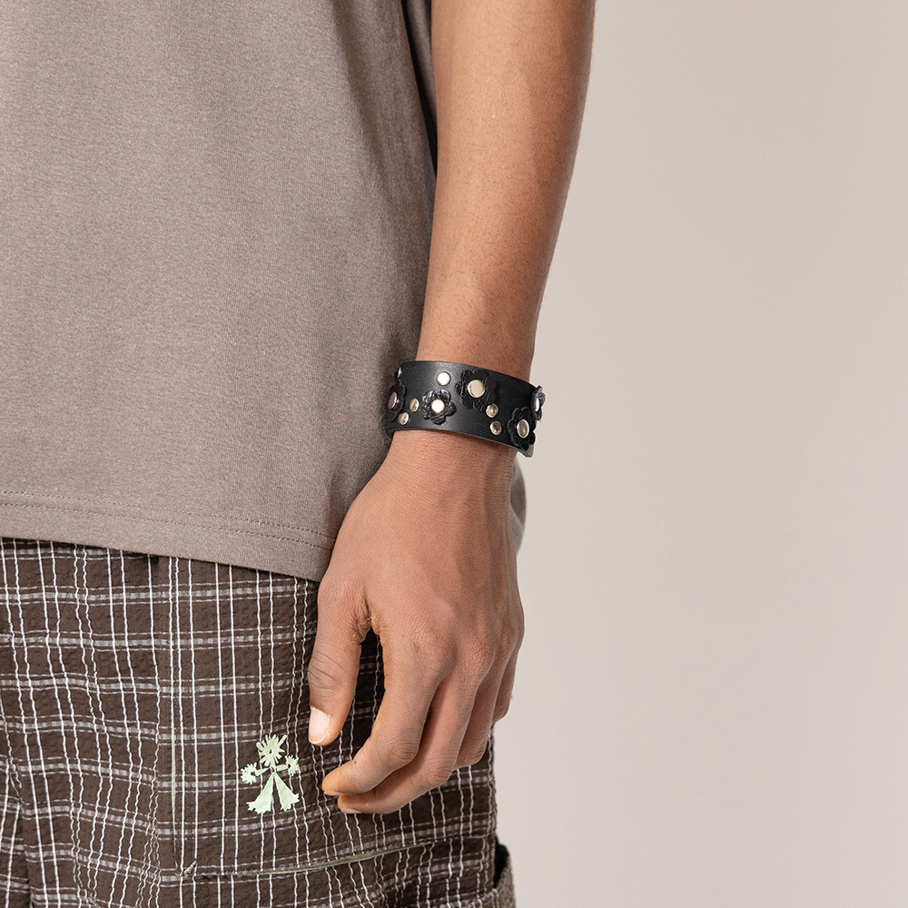 Towtow Archive - Feverfew Leather Bracelet (Brown) product image 9 | TRAB K-Fashion Australia