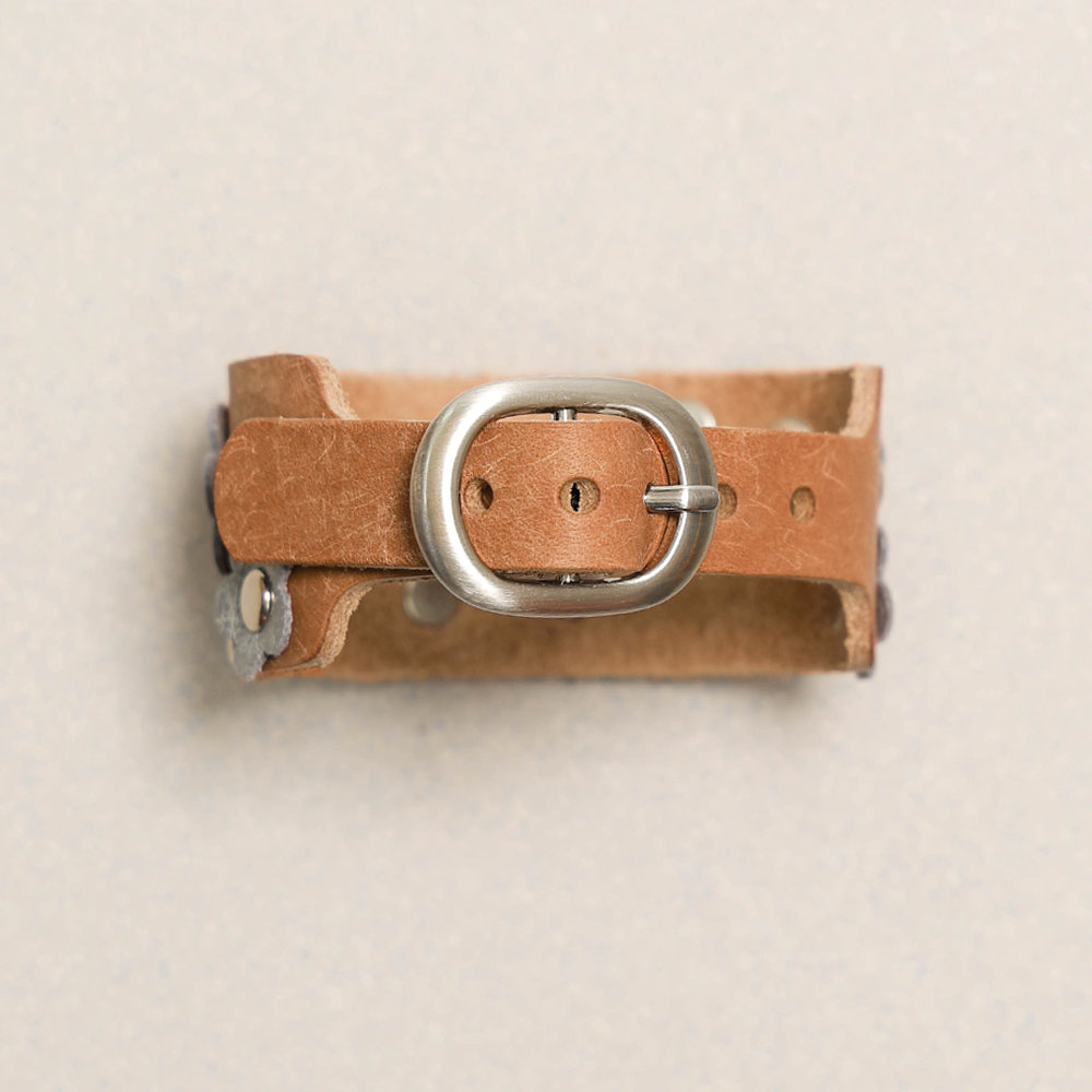Towtow Archive - Feverfew Leather Bracelet (Brown) product image 4 | TRAB K-Fashion Australia
