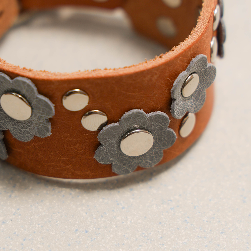 Towtow Archive - Feverfew Leather Bracelet (Black) product image 6 | TRAB K-Fashion Australia