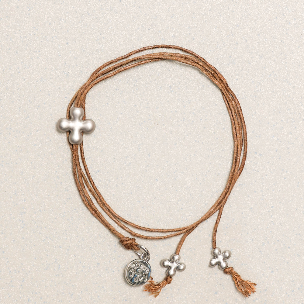 Towtow Archive - Fortuna Silver Layered Bracelet (Beige) product image 3 | TRAB K-Fashion Australia
