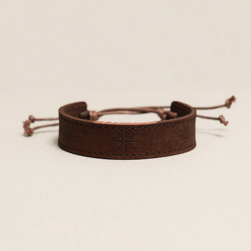 Towtow Archive - Graphicos Leather Bracelet (Dark Brown) product image 4 | TRAB K-Fashion Australia