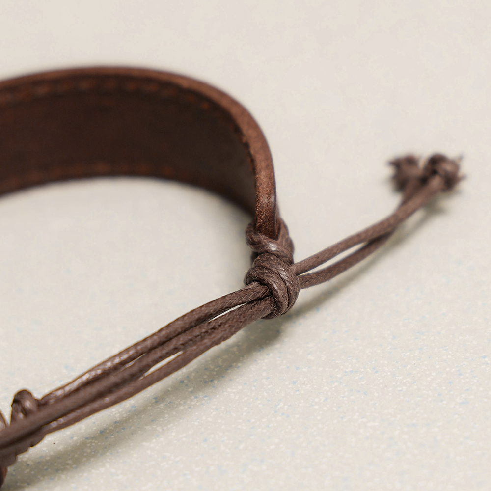 Towtow Archive - Graphicos Leather Bracelet (Dark Brown) product image 8 | TRAB K-Fashion Australia
