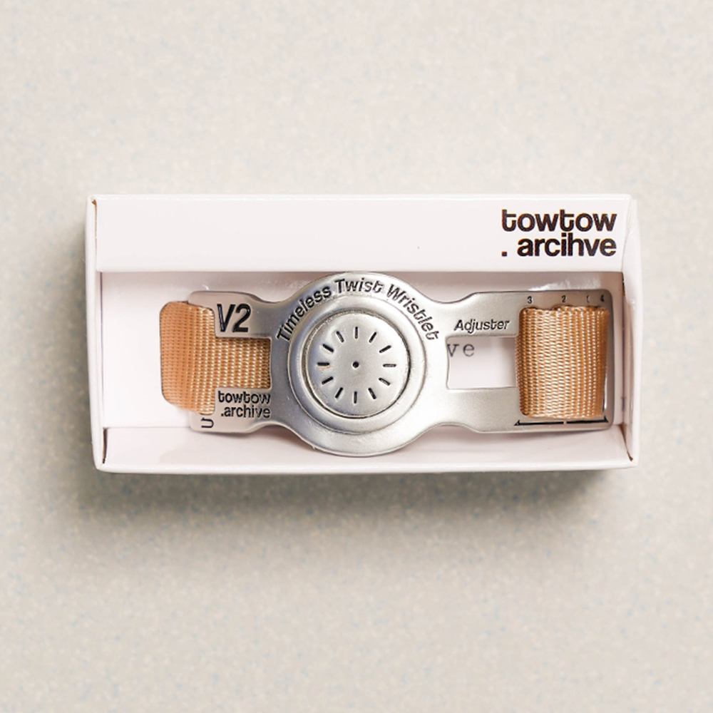 Towtow Archive - Timeless Twist Wristlet Organic Rhythm (Cir) (Silver & Beige) product image 7 | TRAB K-Fashion Australia