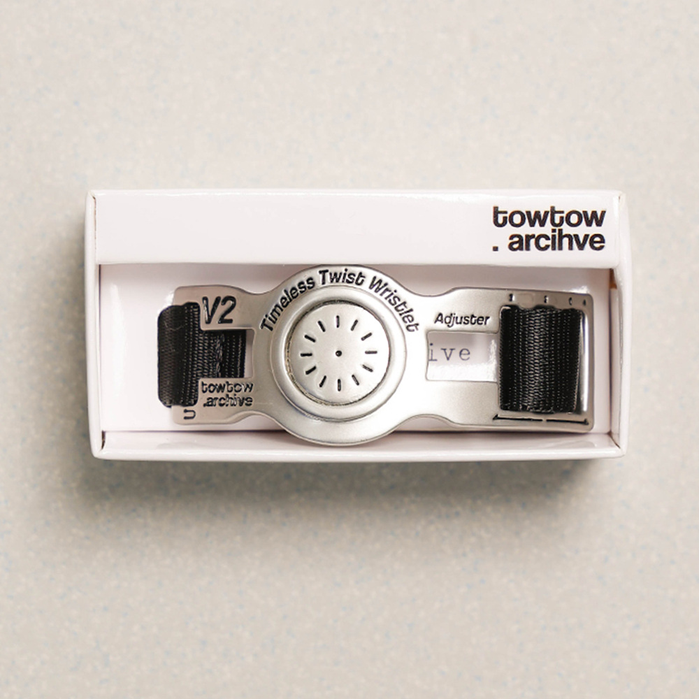 Towtow Archive - Timeless Twist Wristlet Organic Rhythm (Cir) (Silver & Beige) product image 6 | TRAB K-Fashion Australia